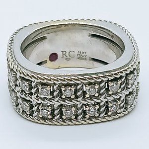Roberto Coin Barocco Byzantine Diamond 18K White Gold Ring Diamond Size 5